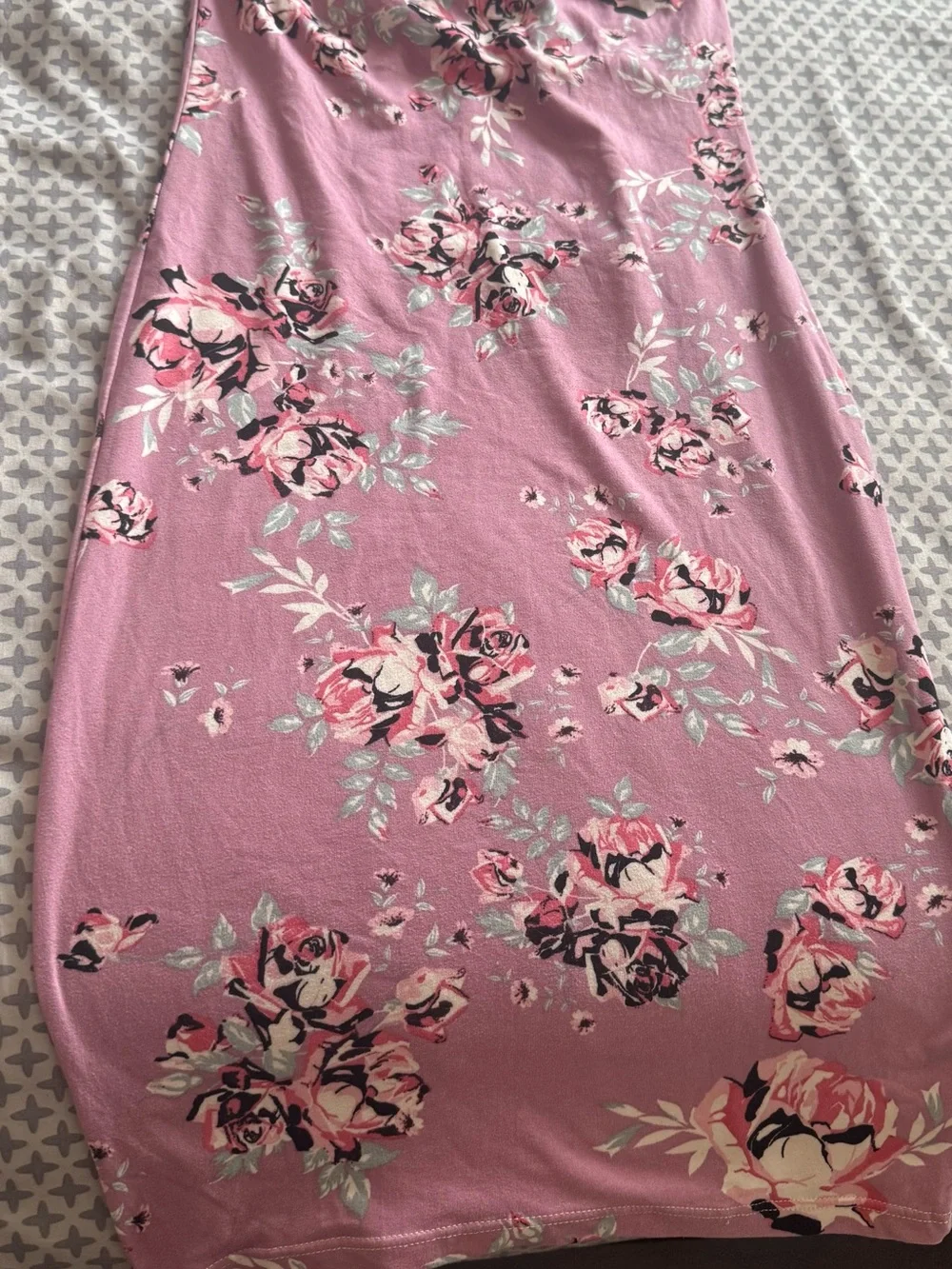 Floral Pink Cotton-Blend Bedding Piece